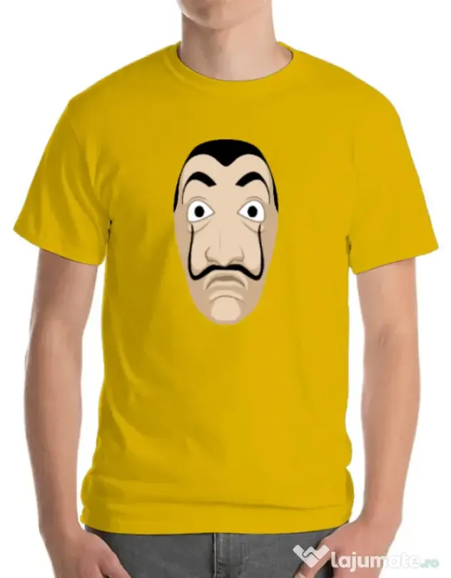 Tricou ADLER barbat Dali mask Galben