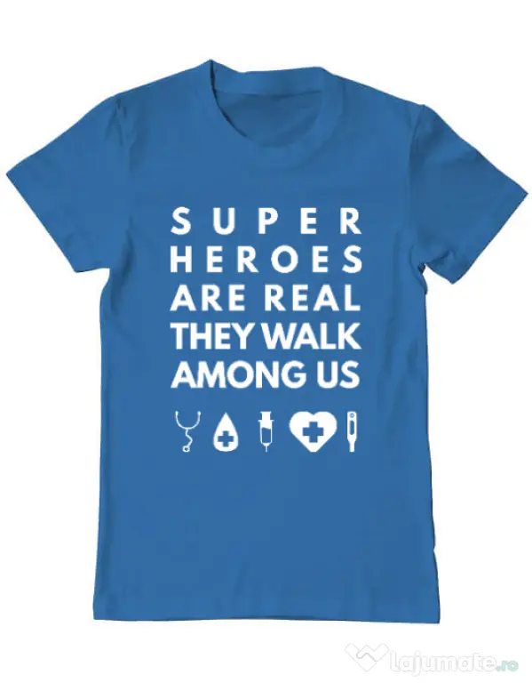 Tricou ADLER barbat Medical heroes Albastru azuriu