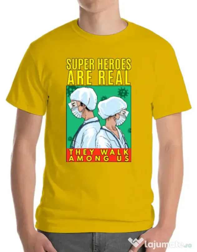 Tricou ADLER barbat Real super heroes Galben