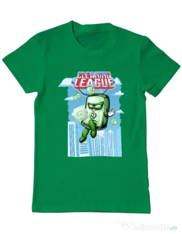 Tricou ADLER barbat Cleaning league Soap Verde mediu
