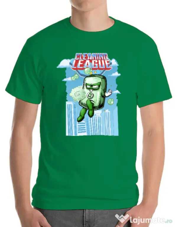 Tricou ADLER barbat Cleaning league Soap Verde mediu