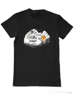 Tricou ADLER barbat Van beach Negru