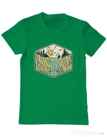 Tricou ADLER barbat Beauty waterfall Verde mediu