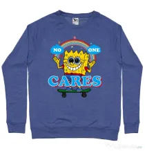 Bluza ADLER barbat No one cares Albastru melanj