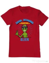 Tricou ADLER barbat Social distancing Rosu