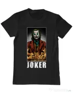 Tricou ADLER barbat Joker flames Negru