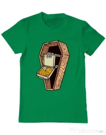 Tricou ADLER barbat Horror pizza Verde mediu