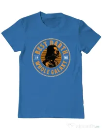 Tricou ADLER barbat Best Darth in the galaxy Albastru azuriu