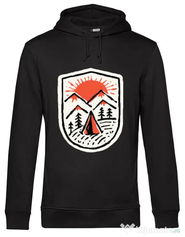 Hoodie barbat cu gluga Sunset camp Negru