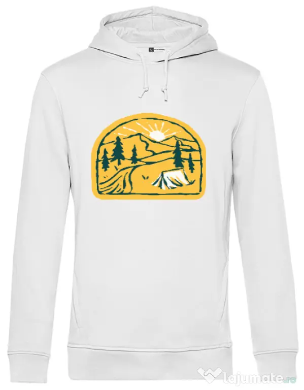 Hoodie barbat cu gluga River camp Alb