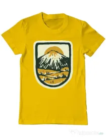 Tricou ADLER barbat Hand drawn mountains Galben