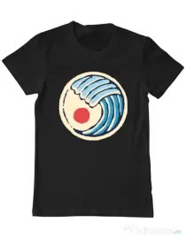 Tricou ADLER barbat Great wave Negru