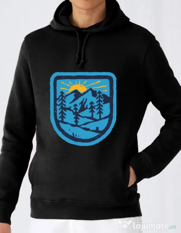 Hoodie barbat cu gluga Great nature Negru