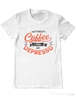 Tricou ADLER barbat Without coffee Alb