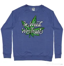 Bluza ADLER barbat In weed we trust Albastru melanj