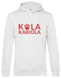Hanorac barbat cu gluga Logo Kola Rosu Alb