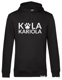 Hanorac barbat cu gluga Logo Kola Alb Negru