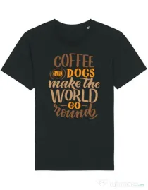 Tricou STANLEY STELLA barbat Coffee and dogs Negru