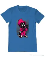 Tricou personalizat barbat Squid Game 4 Albastru azuriu