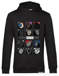 Hanorac barbat cu gluga Wheels mix #2 Negru