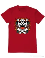 Tricou personalizat barbat Death and Flower Rosu