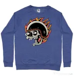 Bluza personalizata barbat Skull Biker Albastru melanj