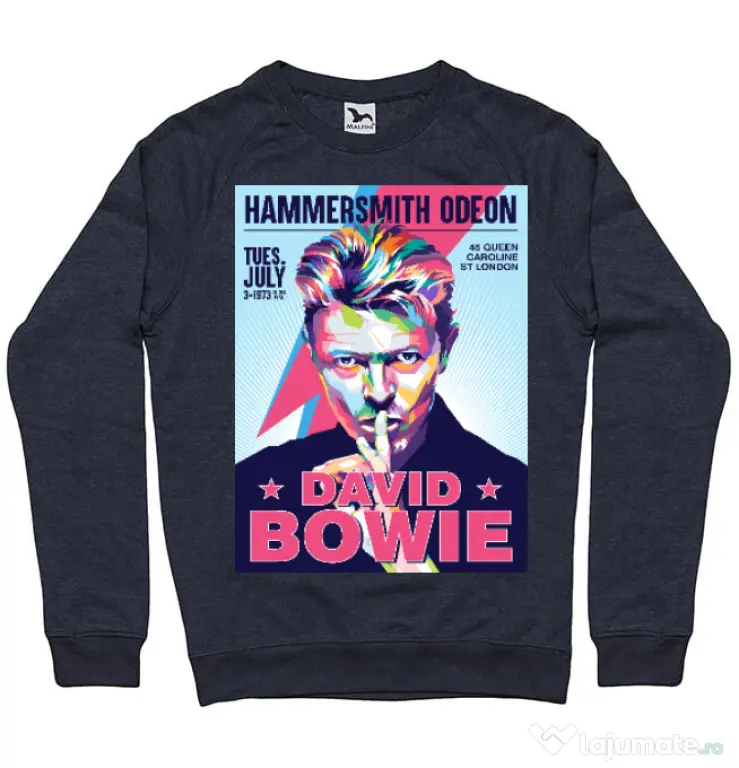 Bluza personalizata barbat David Bowie Denim inchis