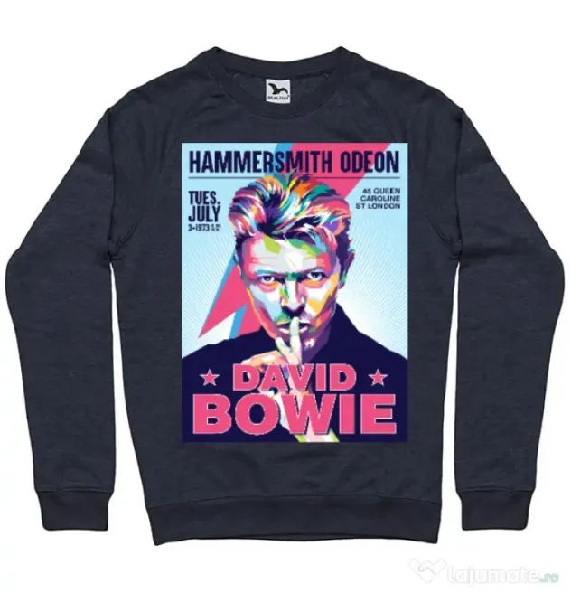 Bluza personalizata barbat David Bowie Denim inchis