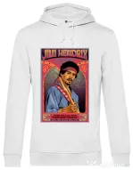 Hanorac barbat cu gluga Jimi Hendrix Alb