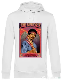 Hanorac barbat cu gluga Jimi Hendrix Alb