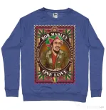 Bluza personalizata barbat Bob Marley Albastru melanj