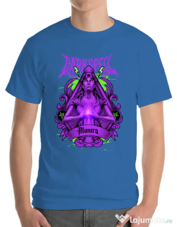 Tricou personalizat barbat DARK SPELL Albastru azuriu