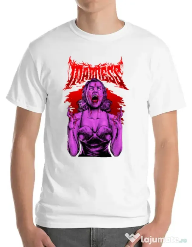 Tricou personalizat barbat MADNESS Alb