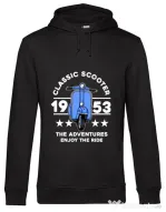 Hanorac barbat cu gluga CLASSIC SCOOTER ADVENTURES Negru