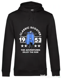 Hanorac barbat cu gluga CLASSIC SCOOTER ADVENTURES Negru
