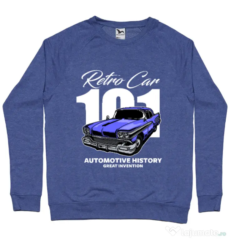 Bluza personalizata barbat RETRO CAR 101 Albastru melanj
