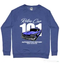 Bluza personalizata barbat RETRO CAR 101 Albastru melanj