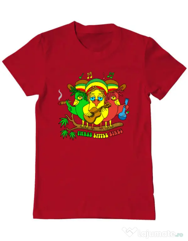 Tricou personalizat barbat Three Little Birds Rosu