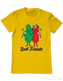 Tricou personalizat barbat Best Friends Galben