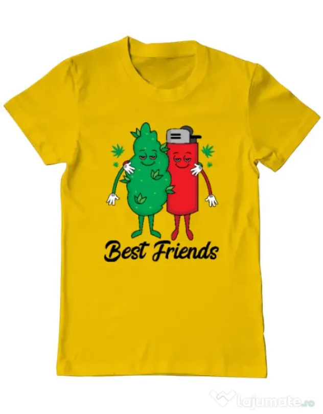 Tricou personalizat barbat Best Friends Galben