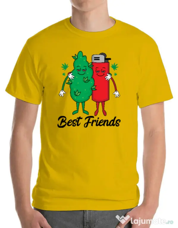 Tricou personalizat barbat Best Friends Galben