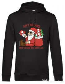 Hanorac barbat cu gluga Stoned Santa Negru