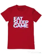 Tricou personalizat barbat Eat Sleep Game Rosu