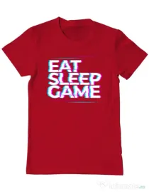 Tricou personalizat barbat Eat Sleep Game Rosu