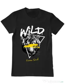 Tricou personalizat barbat Wild Fierce Soul Negru