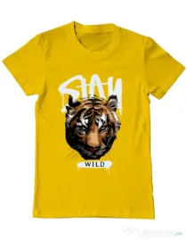 Tricou personalizat barbat Stay Wild Galben
