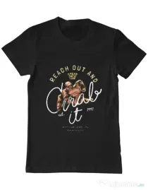 Tricou personalizat barbat Reach out and grab Negru