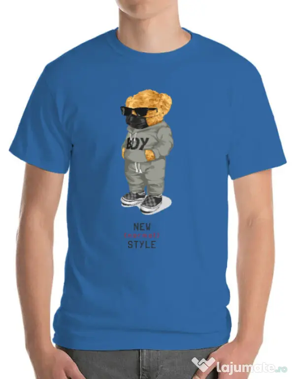 Tricou personalizat barbat New normal style Albastru azuriu