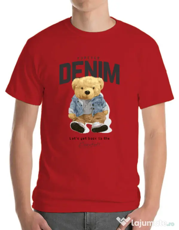 Tricou personalizat barbat Forever Denim Rosu
