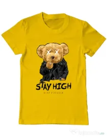 Tricou personalizat barbat Stay High Galben